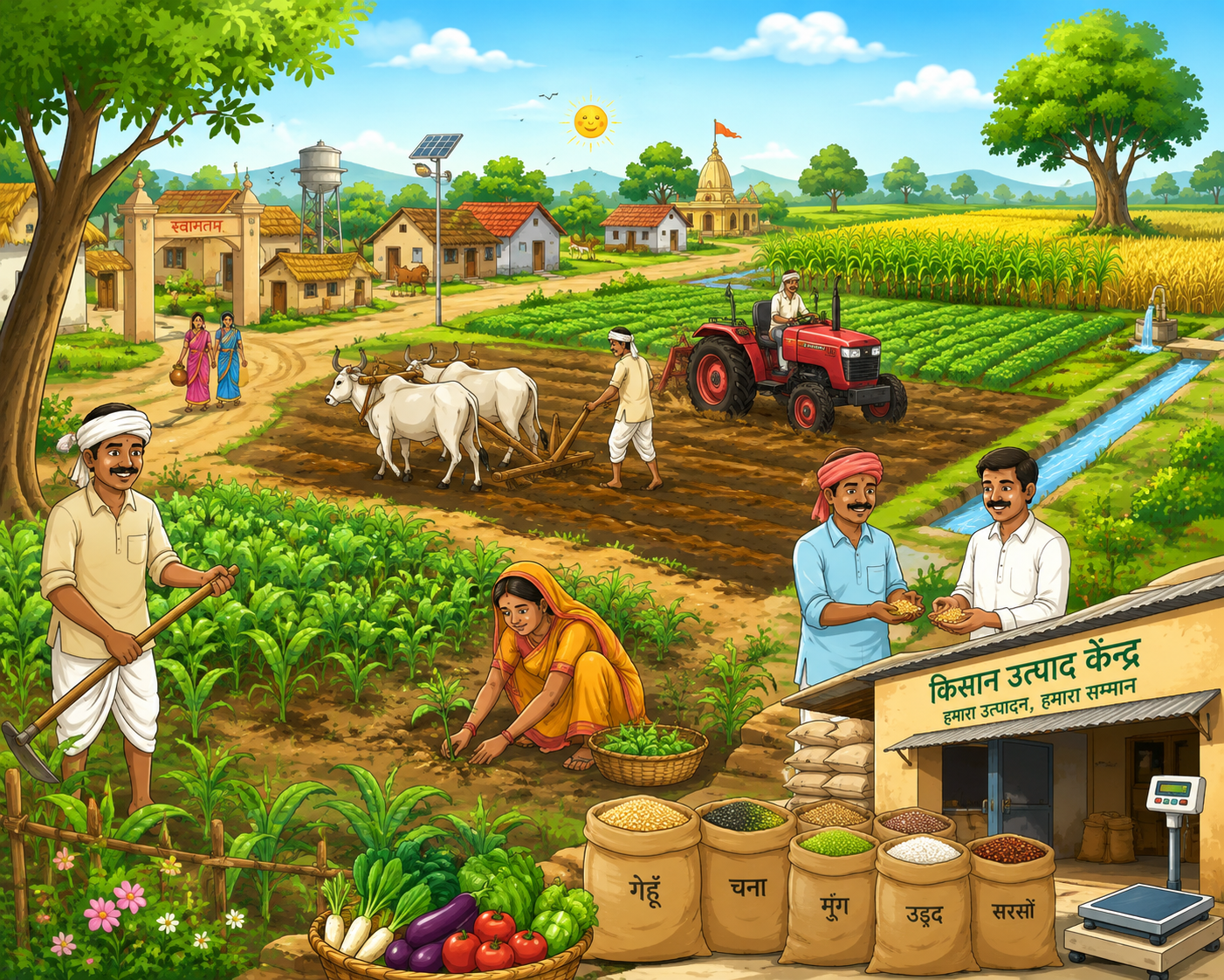 Farmers working in the field